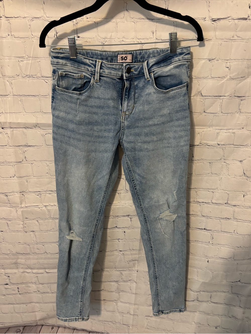 SO Light Wash Distressed kids Jeans - Light Blue
